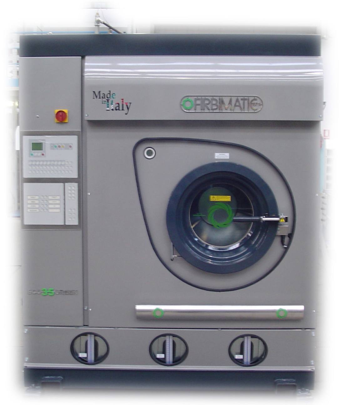 EcoLine 35 EcoGreen 35 Firbimatic FMB dry-cleaning machine front archive photo from Corbett Equipment records