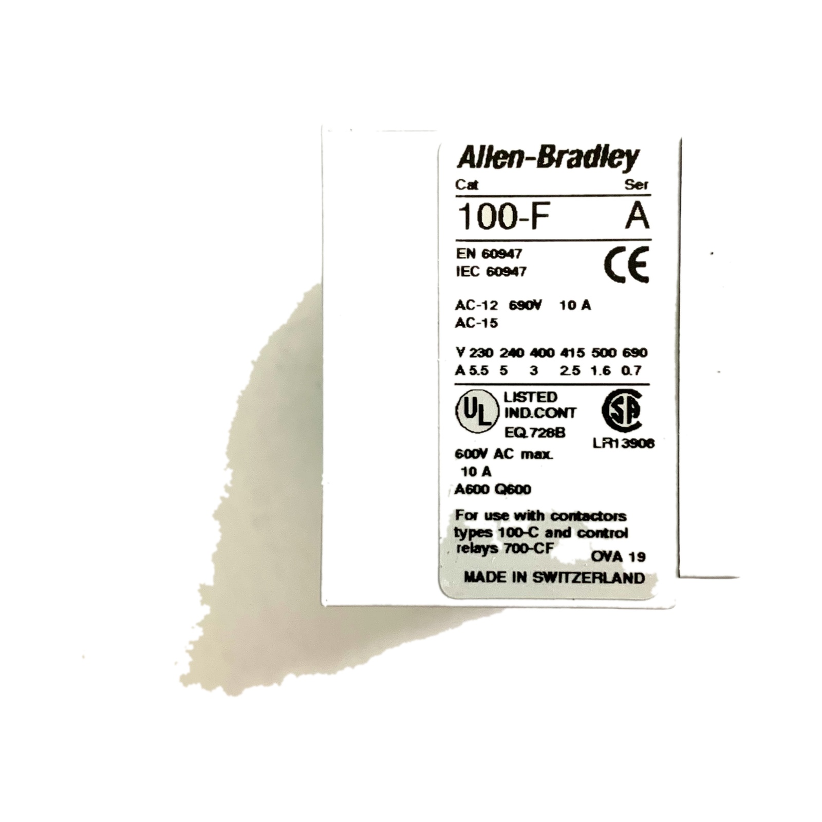ALLEN BRADLEY AUXILIARY CONTACT 100-FA31 product photo