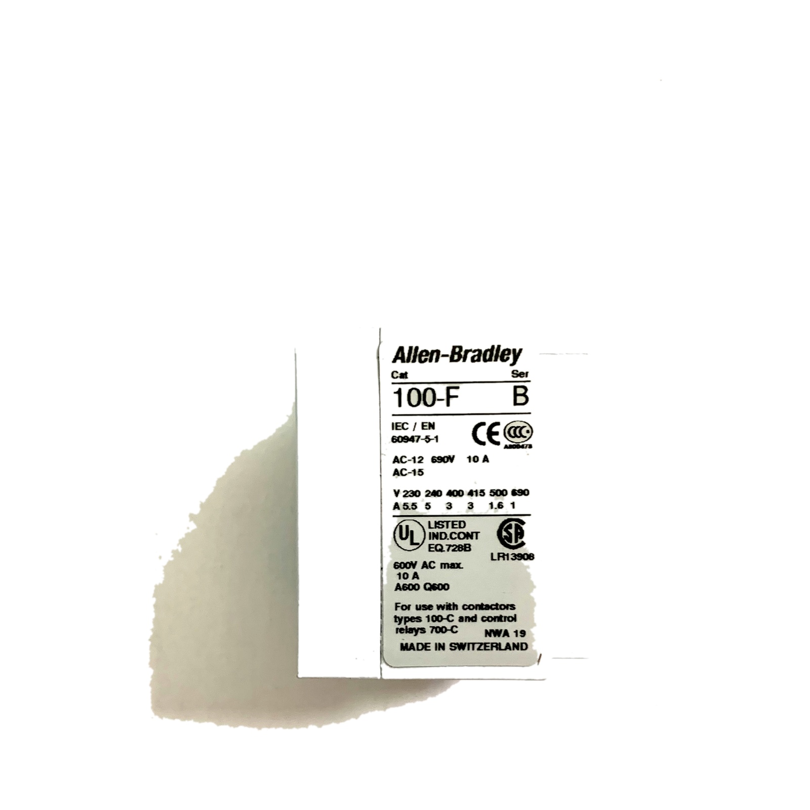 ALLEN BRADLEY AUXILIARY CONTACT 100-FA11 product photo